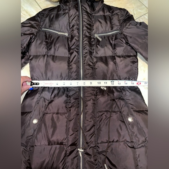 Michael Kors Brown Puffer Faux Fur Hooded Coat - Picture 10 of 10